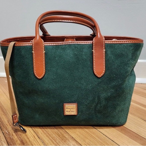 Dooney & Bourke Emerald Green Suede/Leather Shoulderbag - Picture 1 of 14